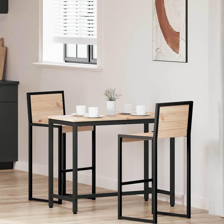 vidaXL Tafel Naturel 100 x 50 x 77 cm Engineered hout en, Huis en Inrichting, Tafels | Salontafels, Nieuw, 50 tot 100 cm, Overige houtsoorten