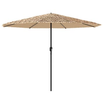 Parasol met LED - 324cm Bruin | Retourdeal 35% Korting, Ophalen of Verzenden, Zo goed als nieuw, 3 tot 4 meter, Stokparasol