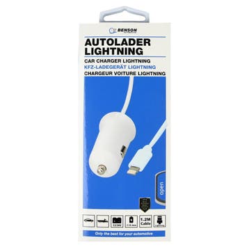 Benson Autolader met Lightning kabel - 1.2 meter - 12-24v..., Ophalen of Verzenden, Nieuw