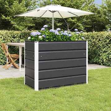 vidaXL Plantenbak Antraciet 100 x 50 x 75 cm Gegalvaniseerd, Verzenden, Minder dan 60 cm, Nieuw, Metaal