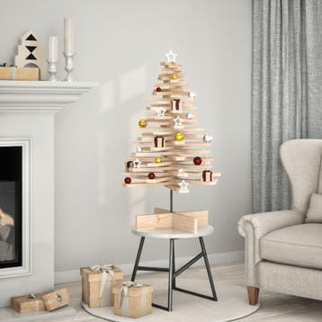 vidaXL Kerstdecoratie kerstboom 100 cm massief grenenhout, Verzenden, Nieuw