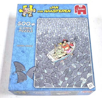 Jan van Haasteren puzzel Shark Mania, 500 stukjes (Jumbo), Hobby en Vrije tijd, Verzenden, Gebruikt