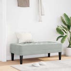 vidaXL Bank met kussen Lichtgrijs 113 x 57 x 39 cm Fluweel, Huis en Inrichting, Verzenden, Nieuw, Minder dan 150 cm