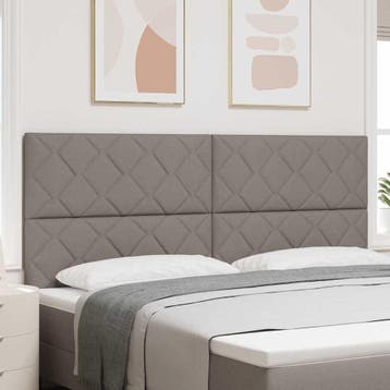 vidaXL LED Hoofdbord Taupe Stof, Verzenden, Nieuw, Stof
