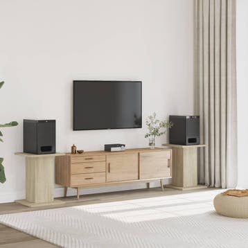 vidaXL Speakerstandaards 2 st 30x30x60 cm bewerkt hout, Verzenden, Nieuw