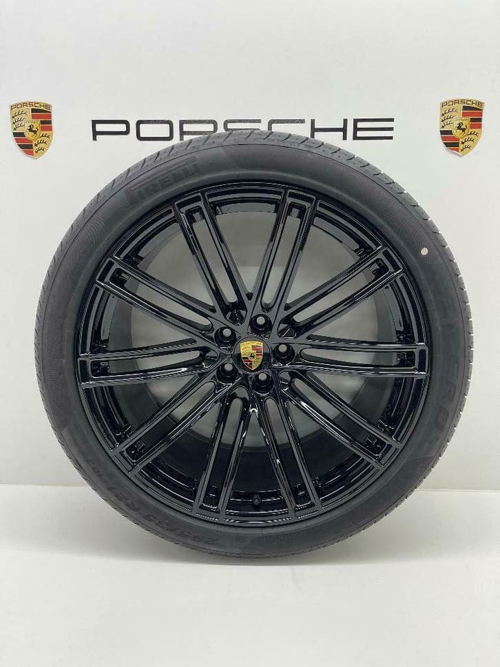 Porsche Panamera(971)ORIGINELE 21 Turbo IV zwart met banden, Auto-onderdelen, Banden en Velgen, 21 inch, Zomerbanden, 315 mm, Personenwagen