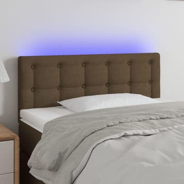 vidaXL Hoofdbord LED 90x5x78/88 cm stof donkerbruin, Verzenden, Nieuw, Bruin, Stof