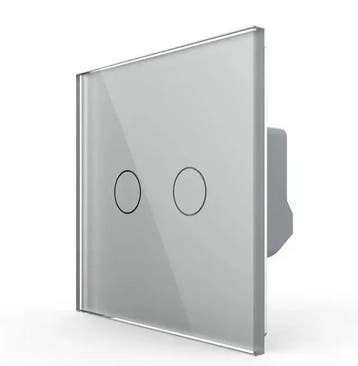 Livolo Touch LED Dimmer – Grijs | Dubbele Design Schakelaar, Doe-het-zelf en Verbouw, Ophalen of Verzenden, Nieuw, Schakelaar