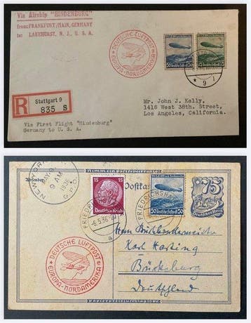 Duitse Rijk 1936 - Omslag en een ansichtkaart verzonden door, Gestempeld
