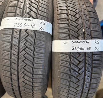 2x 235-60-18 Continental Winter 2x 7.5mm €70 PST 235 60 18, Ophalen, 18 inch, Gebruikt, Winterbanden