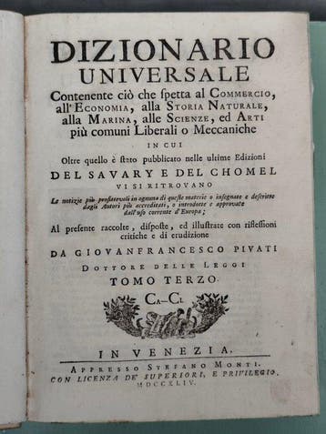 Giovan Francesco Pivati - Dizionario Universale del