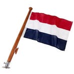 Teak Houten Vlaggenstok 90 cm Compleet met Houder en Nederla, Ophalen of Verzenden, Nieuw