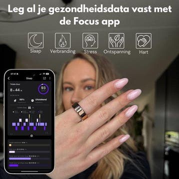 2dekans | Focus® S1 Smart Ring - Zwart - Hartslag & Slaap, Ophalen of Verzenden, Zo goed als nieuw