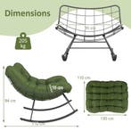 LIVSK Schommelstoel met Luxe Kussen - Robuust Frame tot 205, Huis en Inrichting, Woonaccessoires | Schalen en Manden, Verzenden