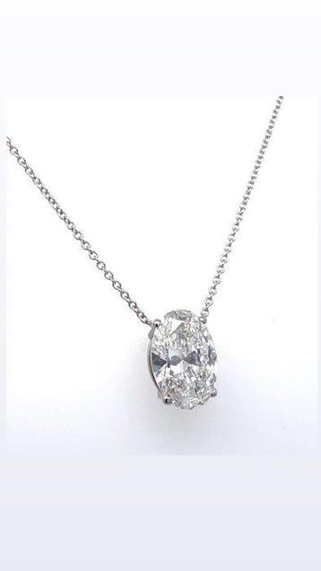 Zonder minimumprijs - Ketting met hanger - 14 karaat Witgoud