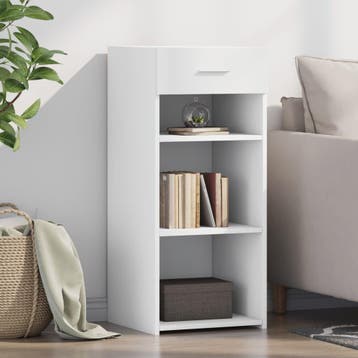 vidaXL Dressoir 40x42,5x93 cm bewerkt hout wit, Verzenden, Nieuw, Overige houtsoorten, Minder dan 50 cm