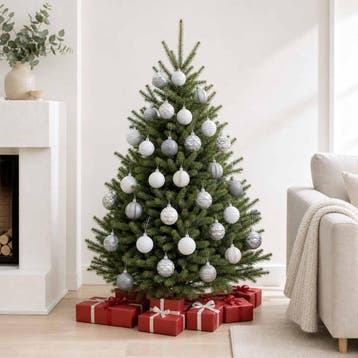 vidaXL Kerstballen set 36 st Wit en Grijs 6 cm Polystyreen, Verzenden, Nieuw