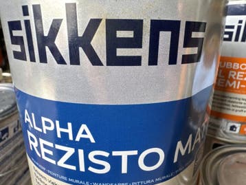 Sikkens Alpha Rezisto Mat - ZWART - 1 liter, Zwart, Nieuw, Ophalen of Verzenden, Verf