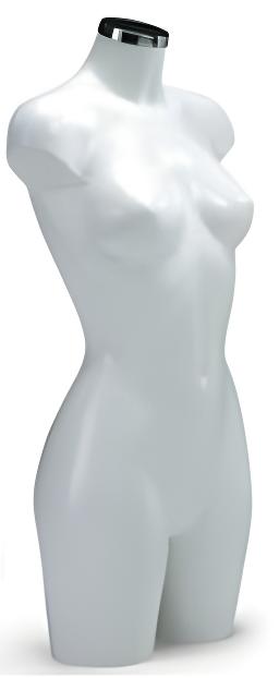 Italiaanse dames torsos in wit met chromen dop