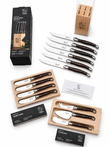 Laguiole - 13x piece Dark Brown - Steak knives (6x) - Butter