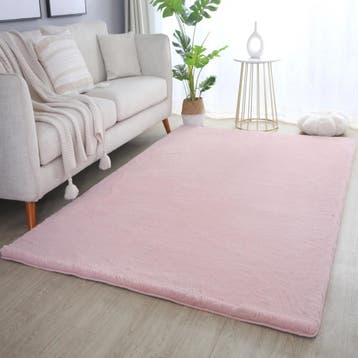 Wasbaar Vloerkleed | Pouffy | Uni | Rosé | 140x200 cm, Verzenden, Nieuw