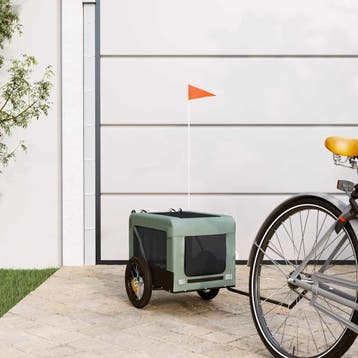 vidaXL Hondenfietstrailer oxfordstof en ijzer grijs en zwart, Verzenden, Nieuw