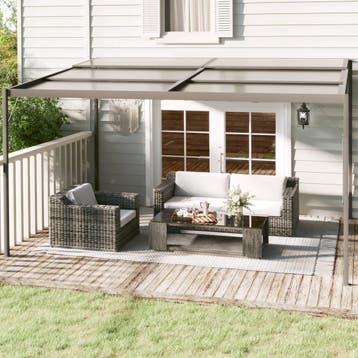 vidaXL Prieel met dak 4x3x2,5 m aluminium en staal, Verzenden, Nieuw
