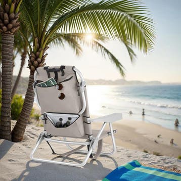 Aluminium strandstoel Coral, opvouwbaar met rugzakfunctie, Verzenden, Nieuw