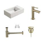 Sani Royal Fonteinset Keramiek Qubic met Kraan,, Tuin en Terras, Nieuw