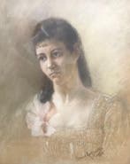 Louis Katzenstein (1822- 1907) - Dames portret, Antiek en Kunst