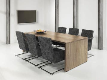 Executive vergadertafel, 220x100cm, midden eiken, Overige plaatsen, Ophalen of Verzenden, Nieuw in verpakking, Kast