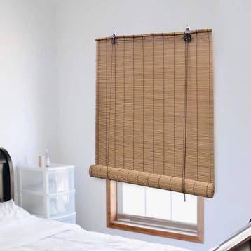 vidaXL Rolgordijn 140x220 cm bamboe bruin, Verzenden, Nieuw, Bruin