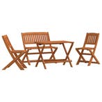 vidaXL 4-delige Tuinset voor kinderen massief eucalyptushout, Verzenden, Nieuw, Hout, Tuinset