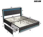 Gestoffeerd bed 140x200 cm met LED, 4 lades en USB, Huis en Inrichting, Slaapkamer | Bedden, Verzenden, Nieuw