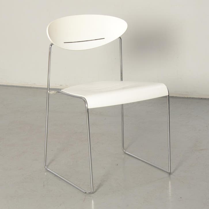 VDS Sari design kantinestoel, wit, buisframe onderstel, Huis en Inrichting, Bureaustoelen, Ophalen of Verzenden