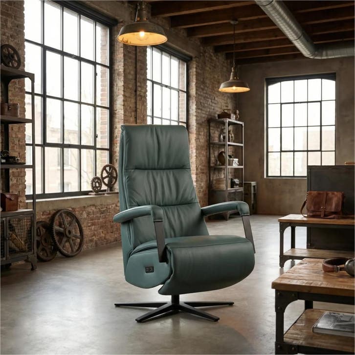 Leren relaxfauteuil met hartbalans Core - Toledo Whale, Huis en Inrichting, Fauteuils, 50 tot 75 cm, 75 tot 100 cm, Nieuw, Leer