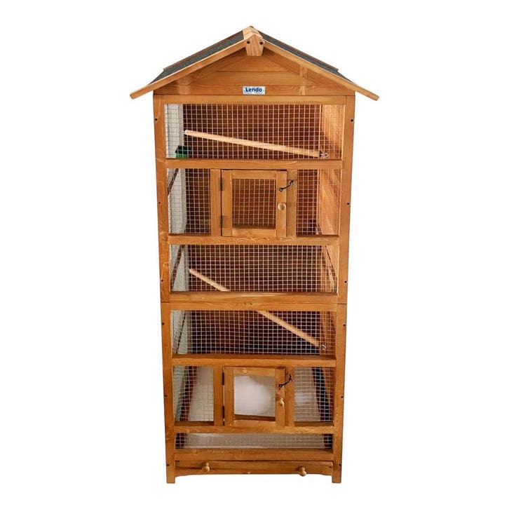 Volière | Vogelkooi | Vogelhok | 70x57x164cm | Bruin | Hout, Dieren en Toebehoren, Vogels | Hokken en Kooien, Nieuw, Verzenden