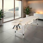 Massagetafel-set 2 zones met vulling, rolkussens en aluminiu, Sport en Fitness, Massageproducten, Verzenden, Nieuw