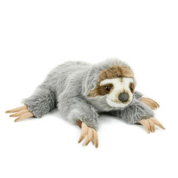Pluche luiaard knuffel - liggend - 30 cm - zacht cadeau, Verzenden, Nieuw