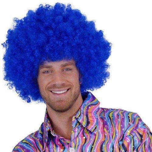 Afro pruik blauw, Hobby en Vrije tijd, Feestartikelen, Feestartikel, Nieuw, Verzenden