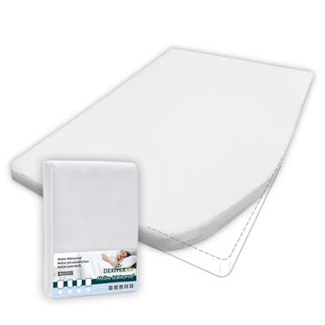 Waterdichte molton matrasbeschermer Frans bed - rechts, Verzenden, Nieuw, Wit, Hoeslaken of Sloop