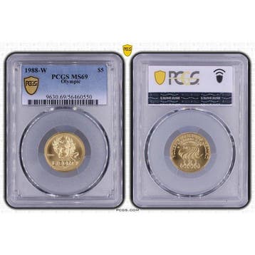 Verenigde Staten. 5 Dollars 5 Dollar 1988 W Olympics PCGS