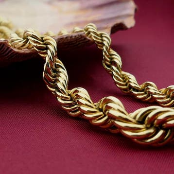 Gouden gedraaide schakelketting, Ophalen of Verzenden, Gebruikt, Goud, Goud