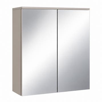 Spiegelkast Toledo 60 x 20 x 60 cm Beige Badkamerkast, Huis en Inrichting, Verzenden, Nieuw, Spiegelkast