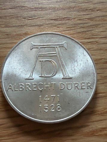 Duitsland. 5 Mark 1971 Albrecht Dürer - 11,2g (.625 (Zonder