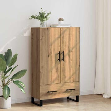 vidaXL Highboard Artisan Eiken 69,5 x 30 x 115 cm Bewerkt, Minder dan 50 cm, Verzenden, 100 tot 150 cm, Nieuw