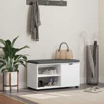 vidaXL Halbank Wit 80 x 38 x 46 cm Geïndustrialiseerd hout, Verzenden, Nieuw