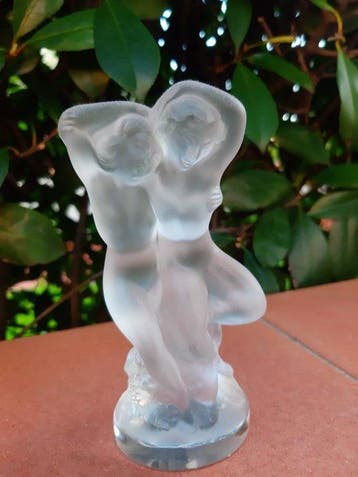 Lalique - Beeld, Diana con fauno - 12 cm - Glas