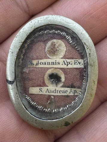 Reliekhouder - Brons, Glas, Textiel - 1800-1850 - Sint