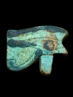 Oud-Egyptisch Faience Oog van Horus amuleet (Zonder, Antiek en Kunst